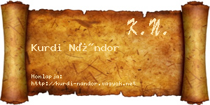 Kurdi Nándor névjegykártya